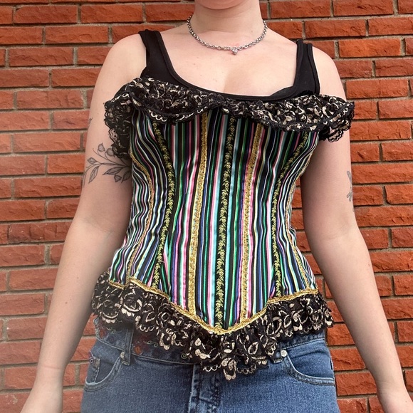 Vintage fantasy clowncore regency corset - Picture 6 of 13